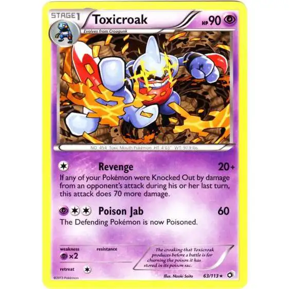Pokemon Black & White Legendary Treasures Rare Toxicroak #63