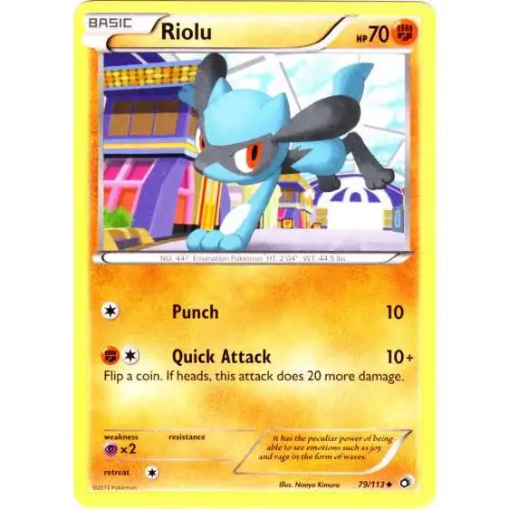 Pokemon Black & White Legendary Treasures Uncommon Riolu #79