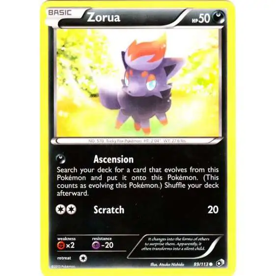 Pokemon Black & White Legendary Treasures Common Zorua #89