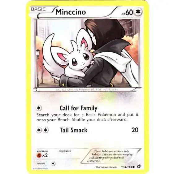 Pokemon Black & White Legendary Treasures Common Minccino #104