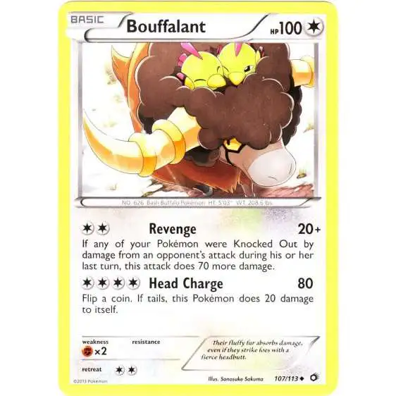 Pokemon Black & White Legendary Treasures Uncommon Bouffalant #107