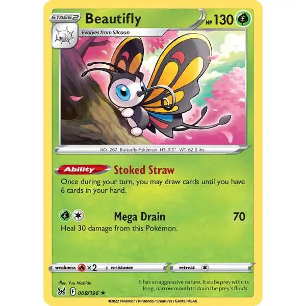 Pokemon Trading Card Game Lost Origin Holo Rare Beautifly #8