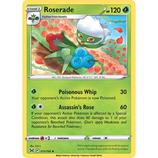 Pokemon Trading Card Game Lost Origin Uncommon Roserade #15