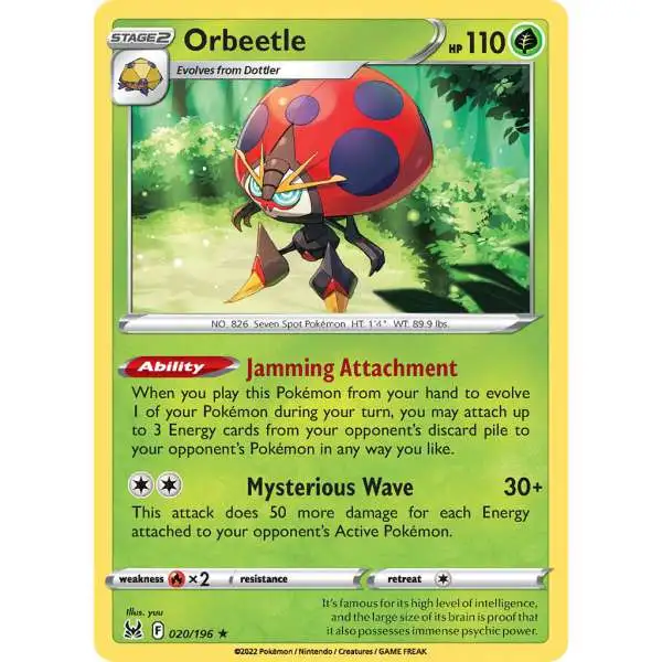 Pokemon Trading Card Game Lost Origin Holo Rare Orbeetle #20