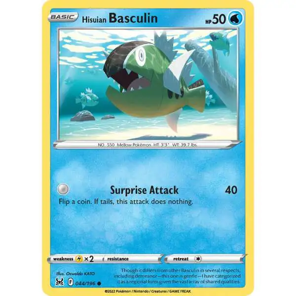 Pokemon Trading Card Game Lost Origin Common Hisuian Basculin #44