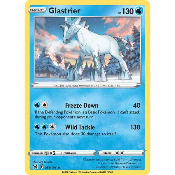 Pokemon Trading Card Game Lost Origin Holo Rare Glastrier #51