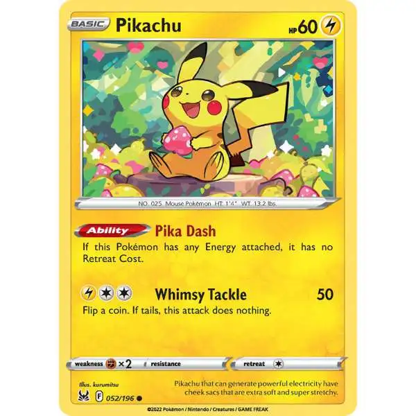 Pokemon Trading Card Game Lost Origin Common Pikachu #52