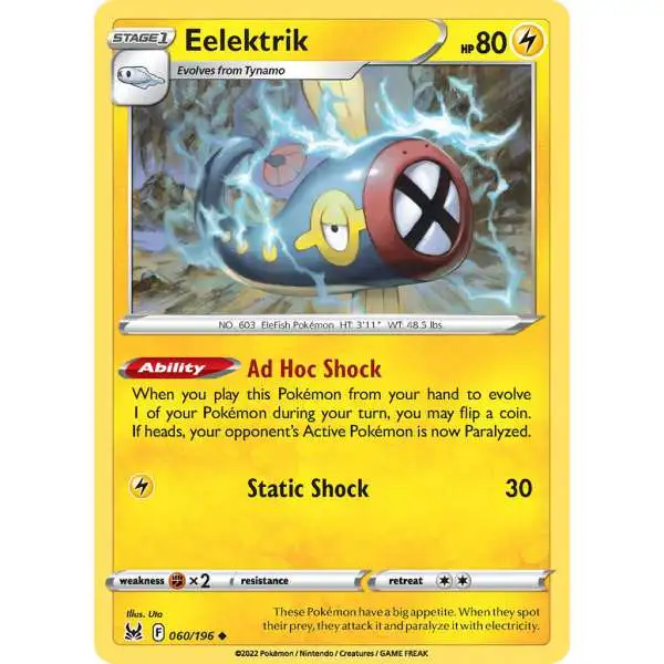 Pokemon Trading Card Game Lost Origin Uncommon Eelektrik #60