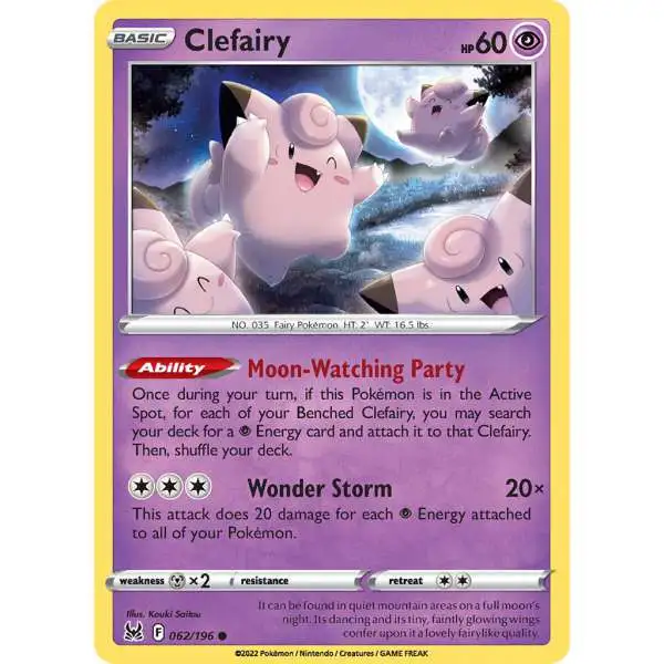 Pokemon Trading Card Game Lost Origin Common Clefairy #62