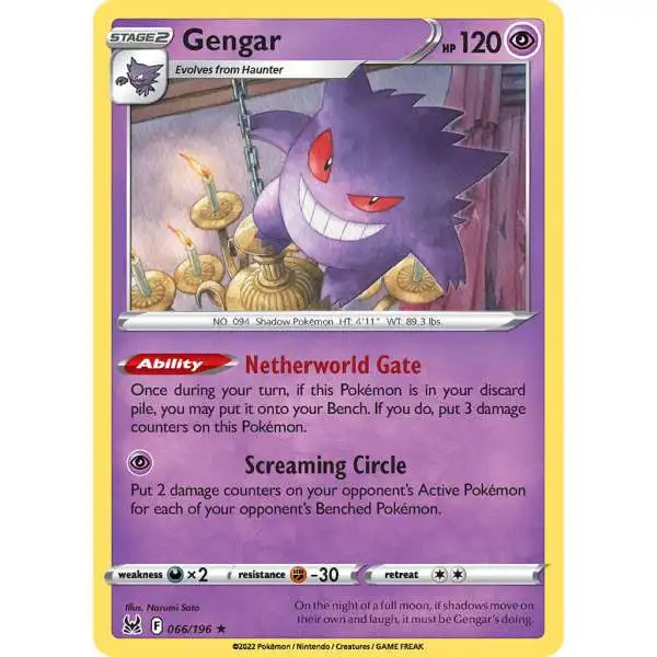 Pokemon Trading Card Game Lost Origin Holo Rare Gengar #66