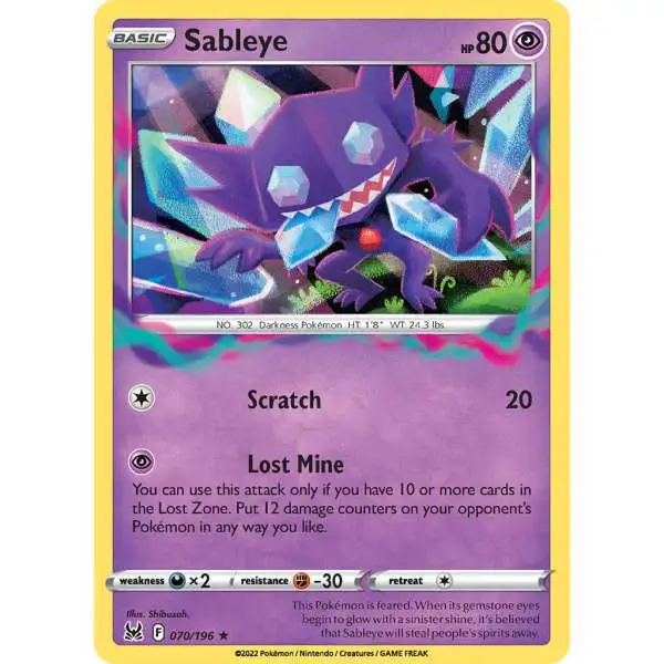 Pokemon Trading Card Game Lost Origin Holo Rare Sableye #70