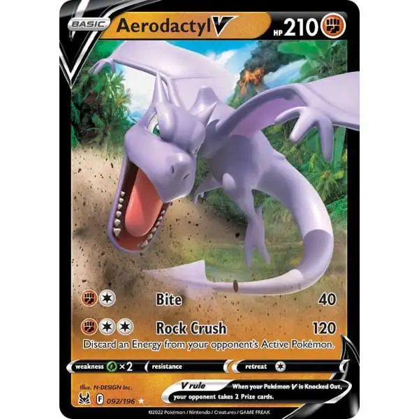 Pokemon Trading Card Game Lost Origin Ultra Rare Aerodactyl V #92