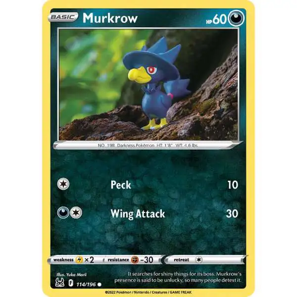 Pokemon Trading Card Game Lost Origin Common Murkrow #114