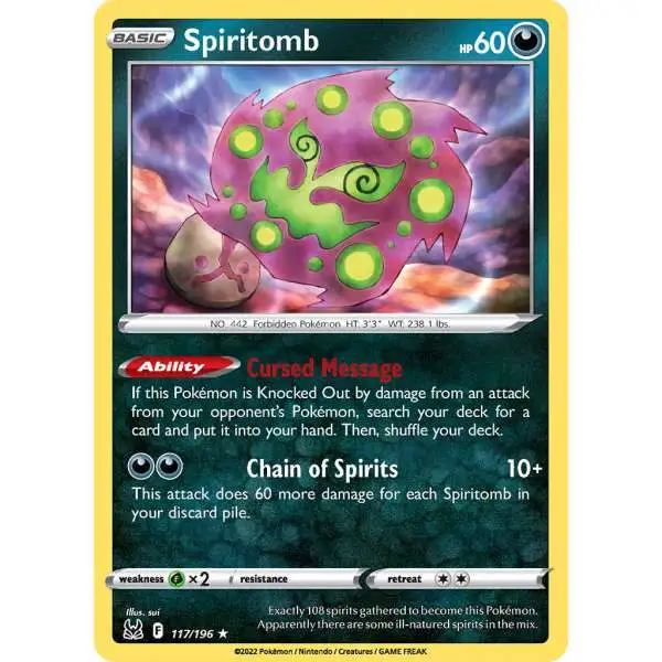 Pokemon Trading Card Game Lost Origin Rare Spiritomb #117