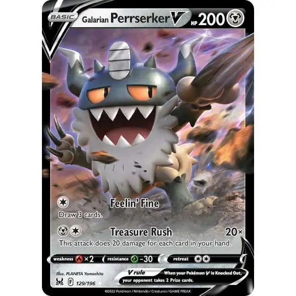 Pokemon Trading Card Game Lost Origin Ultra Rare Galarian Perrserker V #129