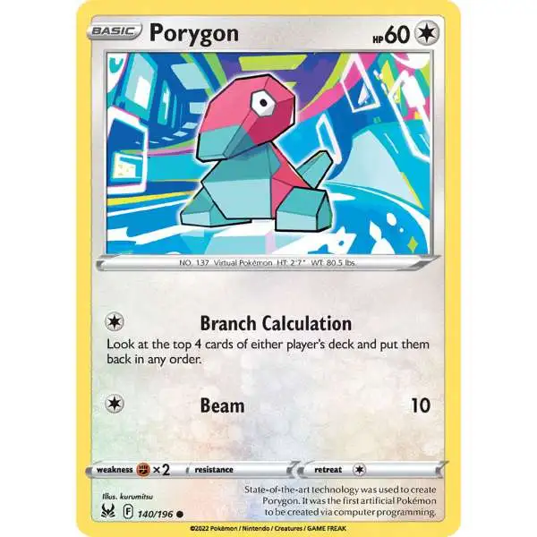 Pokemon Trading Card Game Lost Origin Common Porygon #140