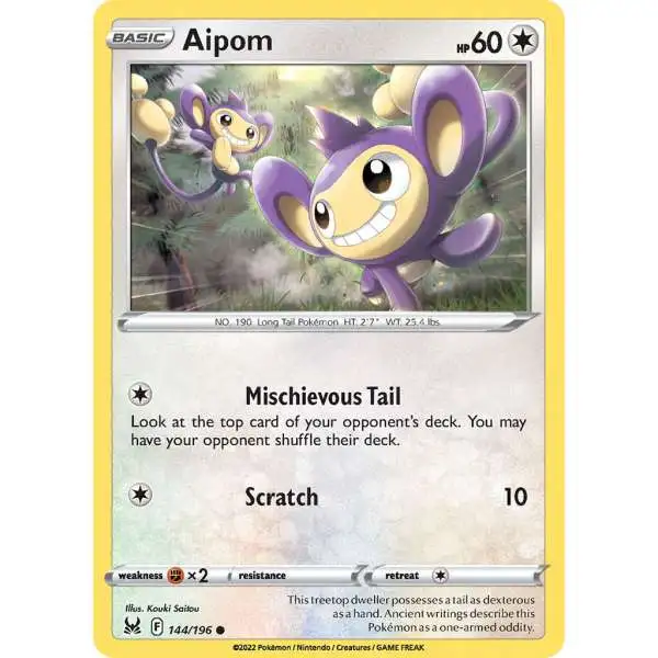 Pokemon Trading Card Game Lost Origin Common Aipom #144