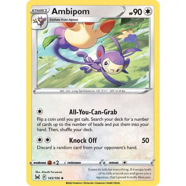 Pokemon Trading Card Game Lost Origin Uncommon Ambipom #145