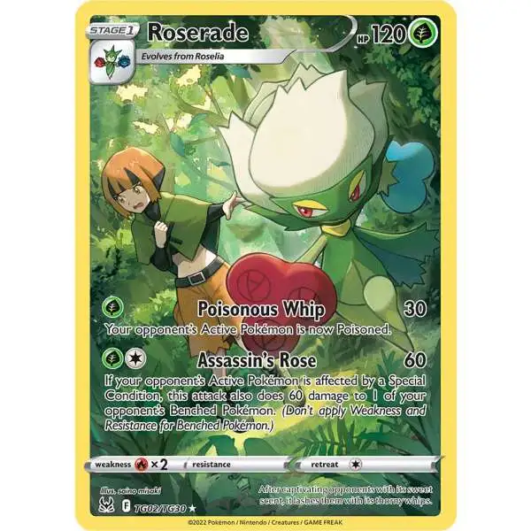 Pokemon Trading Card Game Lost Origin Ultra Rare Roserade TG02 [Trainer Gallery]