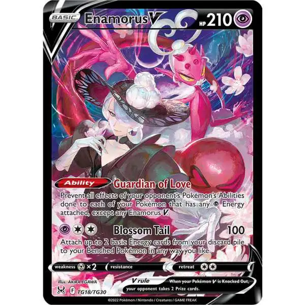 Pokemon Trading Card Game Lost Origin Ultra Rare Enamorus V TG18 [Trainer Gallery]