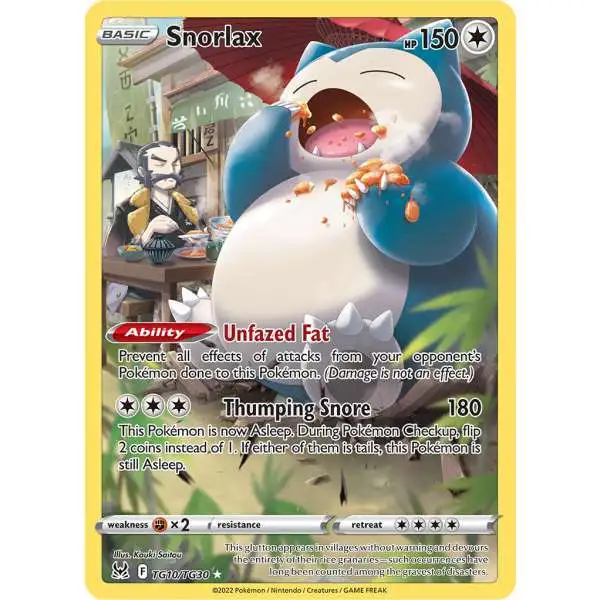 Pokemon Trading Card Game Lost Origin Ultra Rare Snorlax TG10 [Trainer Gallery]