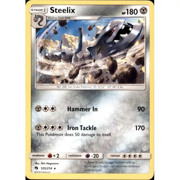 Pokemon Trading Card Game Sun & Moon Lost Thunder Rare Steelix #125