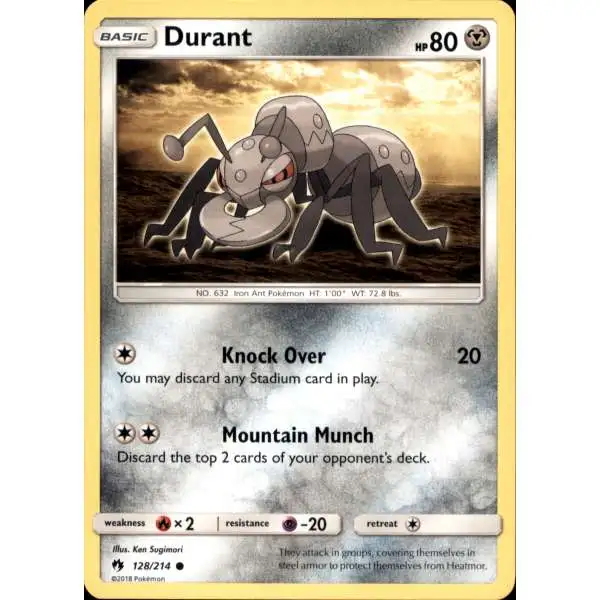 Pokemon Trading Card Game Sun & Moon Lost Thunder Common Durant #128