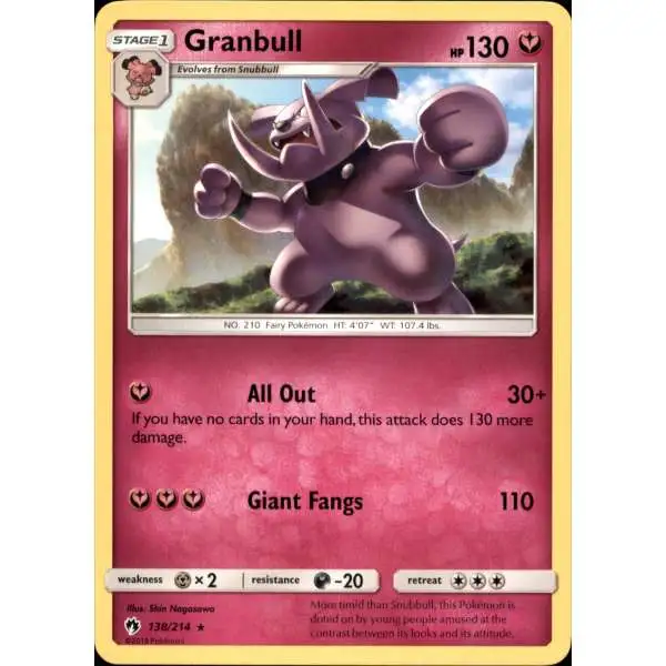 Pokemon Trading Card Game Sun & Moon Lost Thunder Rare Granbull #138