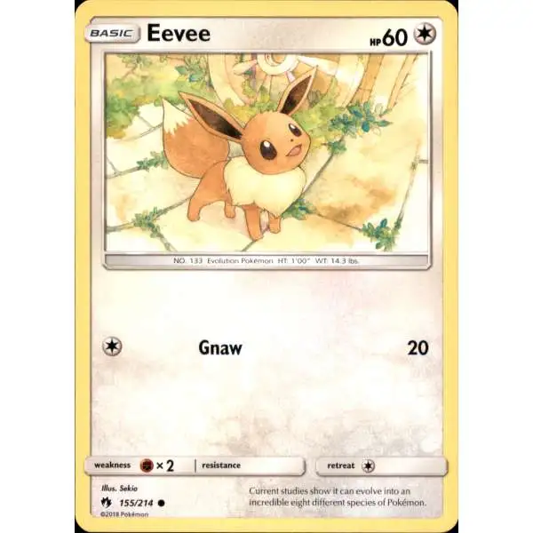 Pokemon Trading Card Game Sun & Moon Lost Thunder Common Eevee #155