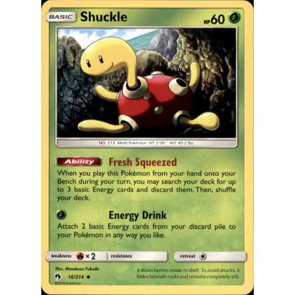 Pokemon Trading Card Game Sun & Moon Lost Thunder Uncommon Shuckle #16