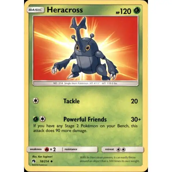 Pokemon Trading Card Game Sun & Moon Lost Thunder Uncommon Heracross #18