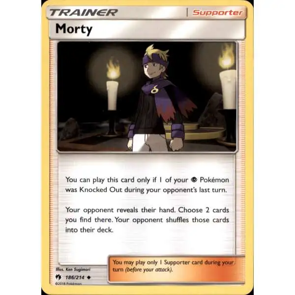 Pokemon Trading Card Game Sun & Moon Lost Thunder Uncommon Morty #186