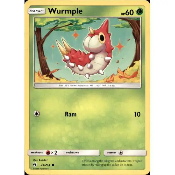 Pokemon Trading Card Game Sun & Moon Lost Thunder Common Wurmple #23