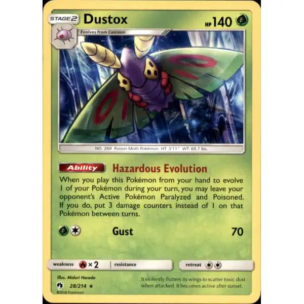 Pokemon Trading Card Game Sun & Moon Lost Thunder Rare Dustox #28