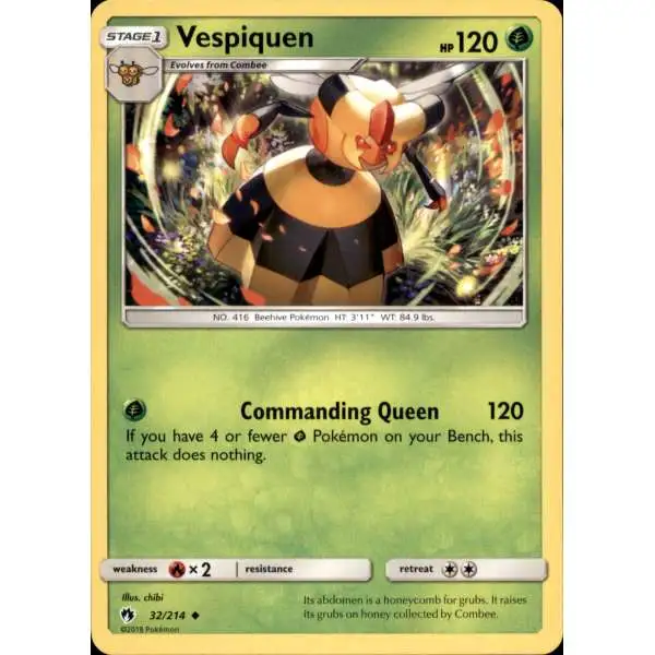 Pokemon Trading Card Game Sun & Moon Lost Thunder Uncommon Vespiquen #32