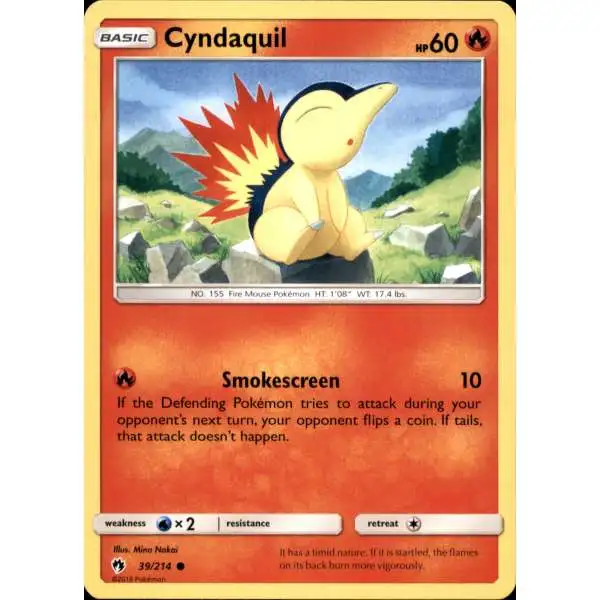 Pokemon Trading Card Game Sun & Moon Lost Thunder Common Cyndaquil #39