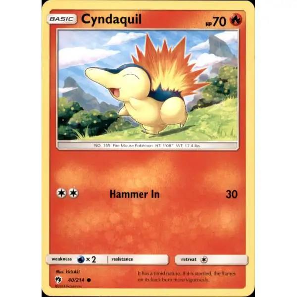 Pokemon Trading Card Game Sun & Moon Lost Thunder Common Cyndaquil #40