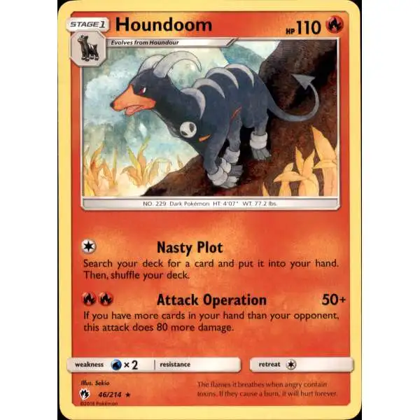 Pokemon Trading Card Game Sun & Moon Lost Thunder Rare Houndoom #46