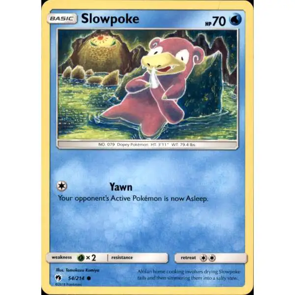 Pokemon Trading Card Game Sun & Moon Lost Thunder Common Slowpoke #54 [Reverse Holo] [Lightly Played]