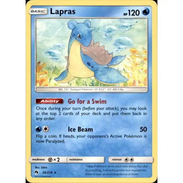 Pokemon Trading Card Game Sun & Moon Lost Thunder Rare Lapras #56