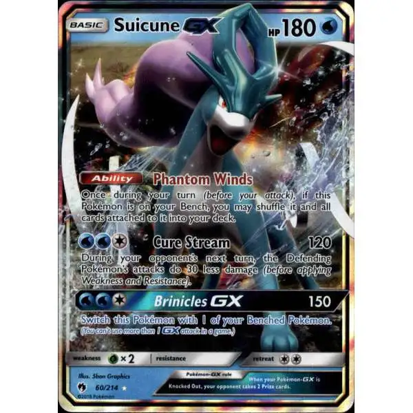 Pokemon Trading Card Game Sun & Moon Lost Thunder Ultra Rare Suicune GX #60