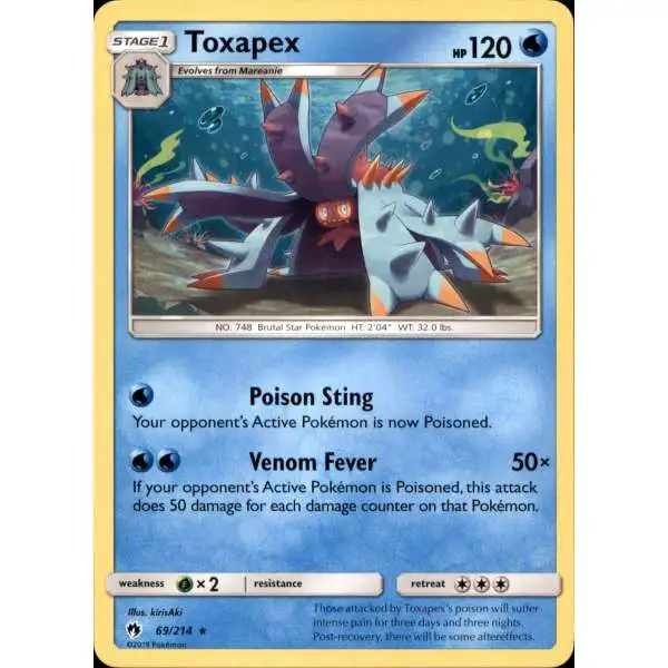 Pokemon Trading Card Game Sun & Moon Lost Thunder Rare Toxapex #69