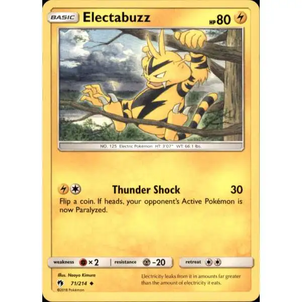 Pokemon Trading Card Game Sun & Moon Lost Thunder Uncommon Electabuzz #71
