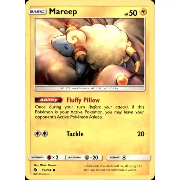 Pokemon Trading Card Game Sun & Moon Lost Thunder Common Mareep #75