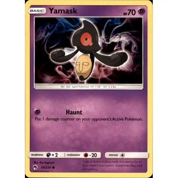 Pokemon Trading Card Game Sun & Moon Lost Thunder Common Yamask #99