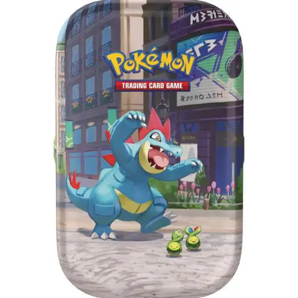 tins pokemon cards Lumiose City Feraligatr Mini Tin (2 Booster Packs & Sticker Sheet) Each tin also includes a vibrant Eevee coin available in one of eight stunning colors Pokémon TCG: Mega Evolution: Mini