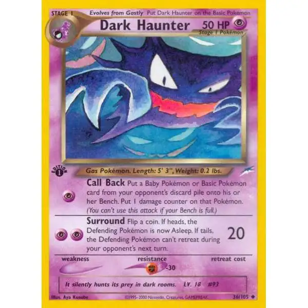 Pokemon Neo Destiny Uncommon Dark Haunter #36 [1st Edition - Near Mint/Lightly Played]