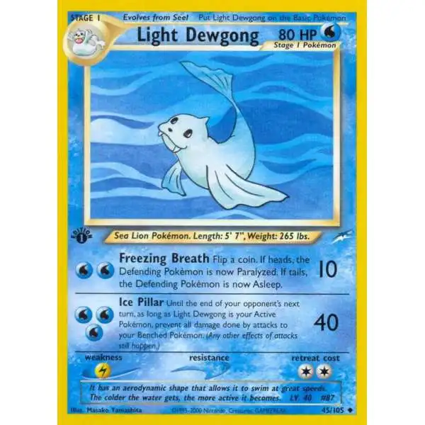 Pokemon Neo Destiny Uncommon Light Dewgong #45 [1st Edition - Lightly Played] [Lightly Played]