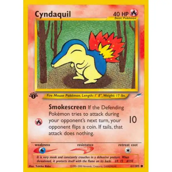 Pokemon Neo Destiny Common Cyndaquil #61 [First Edition - Lightly Played] [Lightly Played]