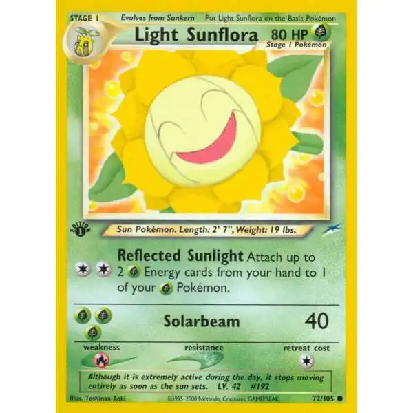 Pokemon Neo Destiny Common Light Sunflora #72 [1st Edition]